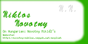 miklos novotny business card